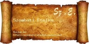 Szombati Etelka névjegykártya